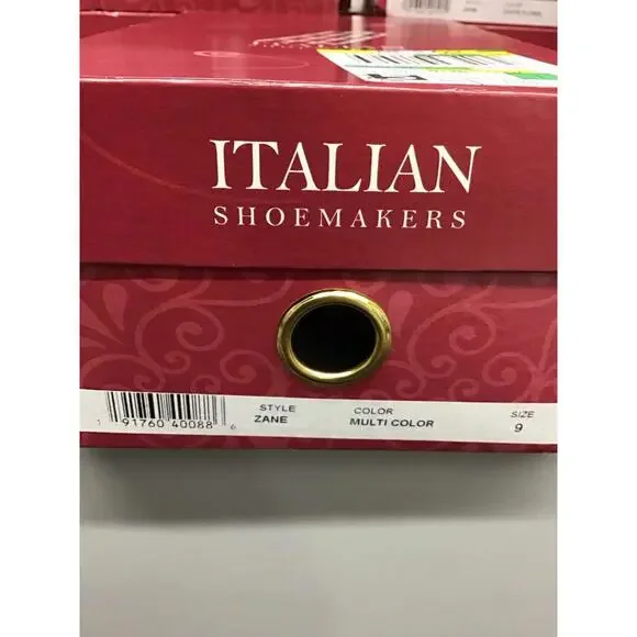 Italian shoemakers brand handmade 2” wedge sandals size 9 multi floral gems - Picture 6 of 6